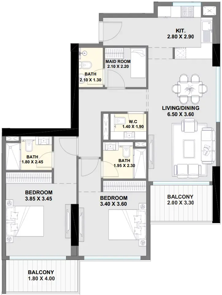 Invest Group Overseas (IGO) Ayaan Heights 1 floor plan