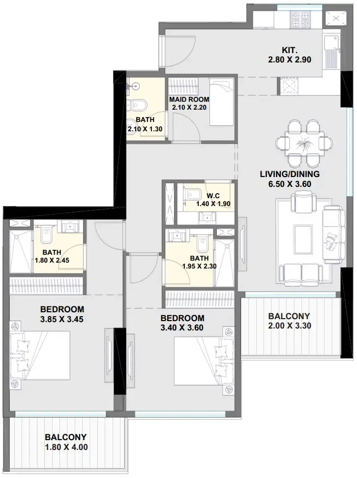 Invest Group Overseas (IGO) Ayaan Heights 1 floor plan