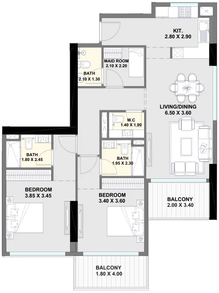 Invest Group Overseas (IGO) Ayaan Heights 1 floor plan