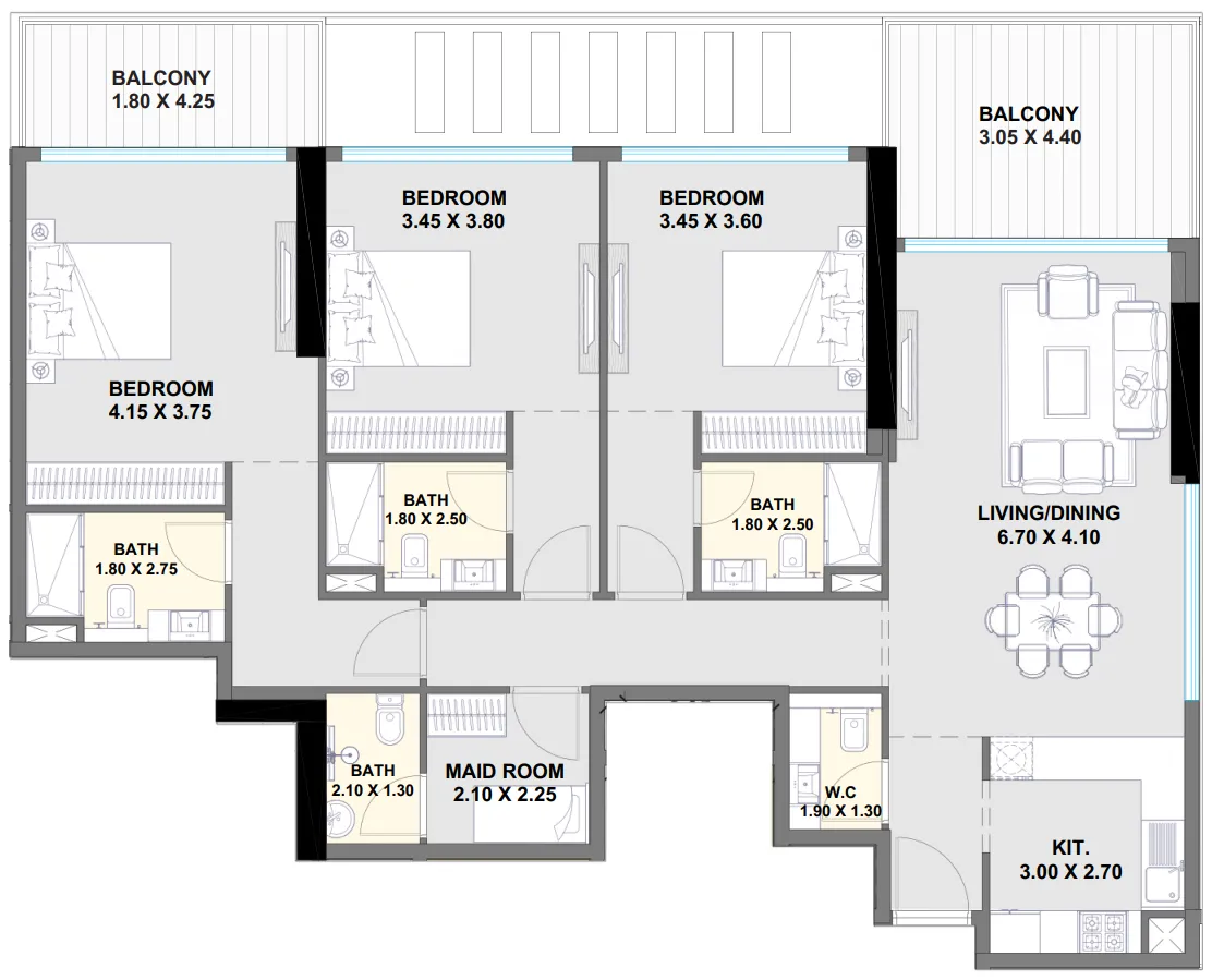 Invest Group Overseas (IGO) Ayaan Heights 1 floor plan
