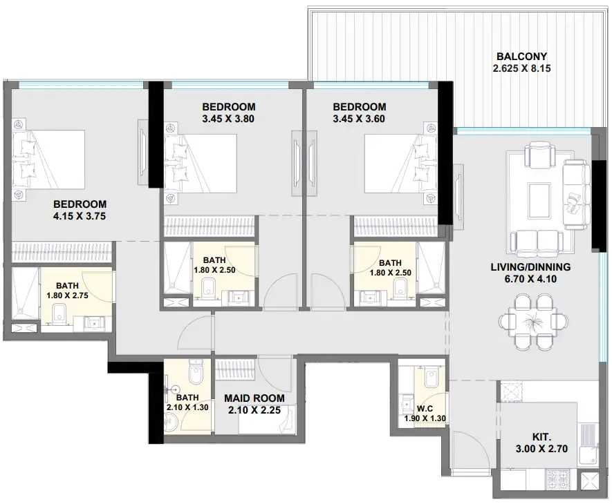Invest Group Overseas (IGO) Ayaan Heights 1 floor plan