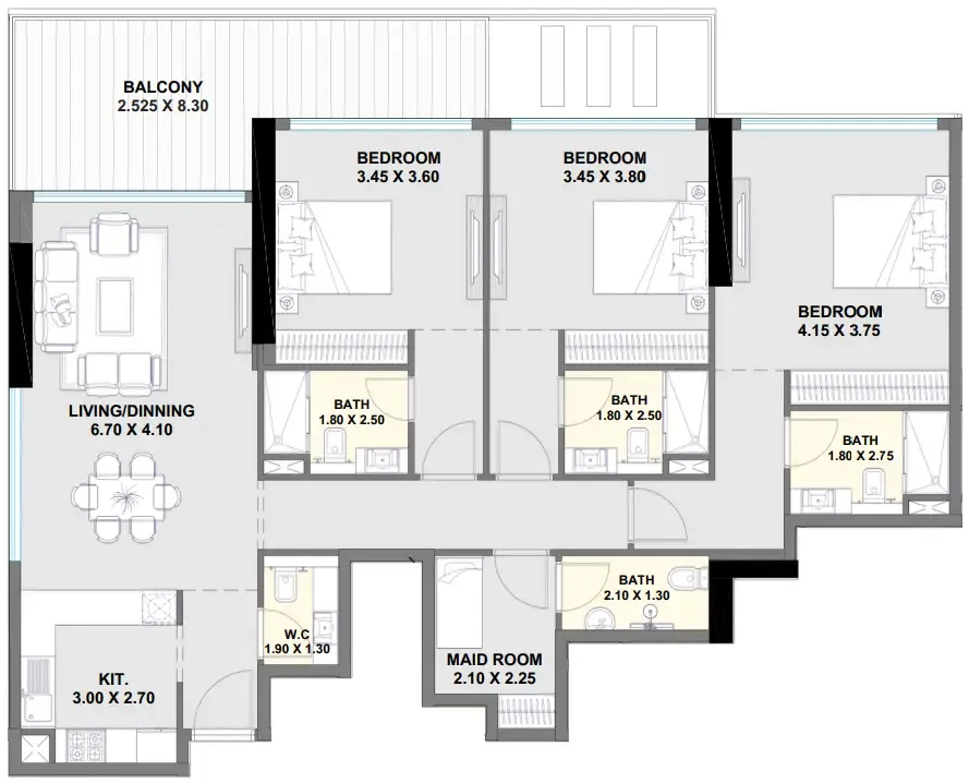 Invest Group Overseas (IGO) Ayaan Heights 1 floor plan