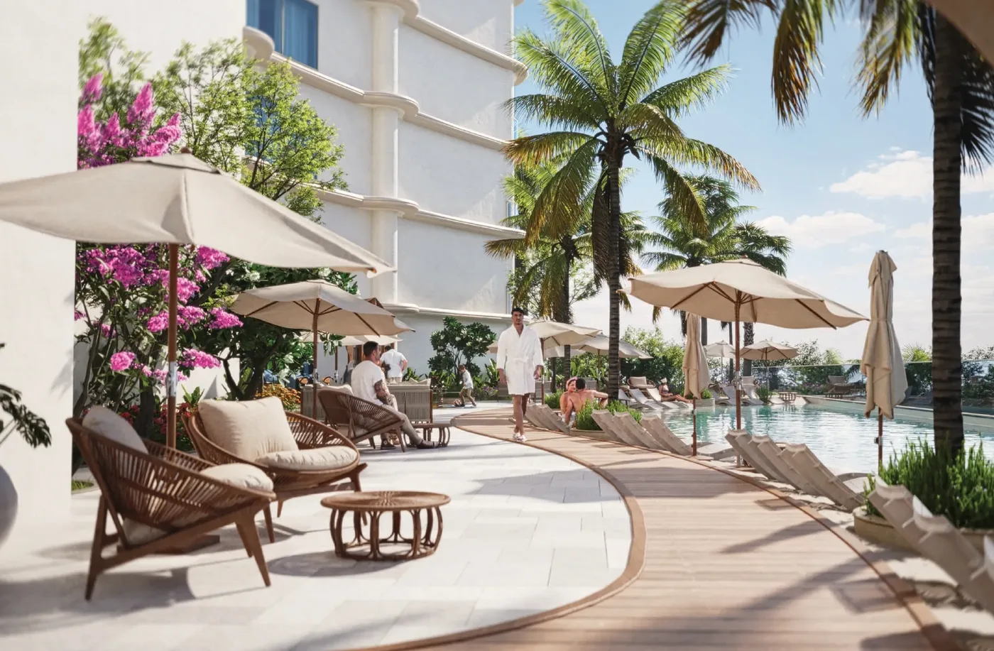 Outdoor Pool Area amenity image at Azure by Lapis