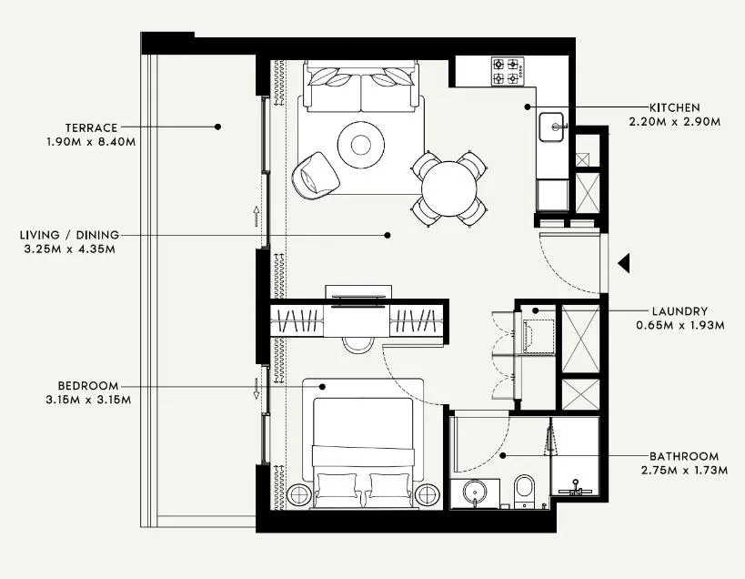 Azizi Beach Oasis 1 and 2 floor plan