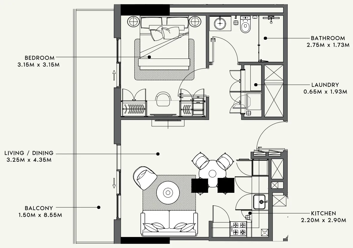 Azizi Beach Oasis 1 and 2 floor plan