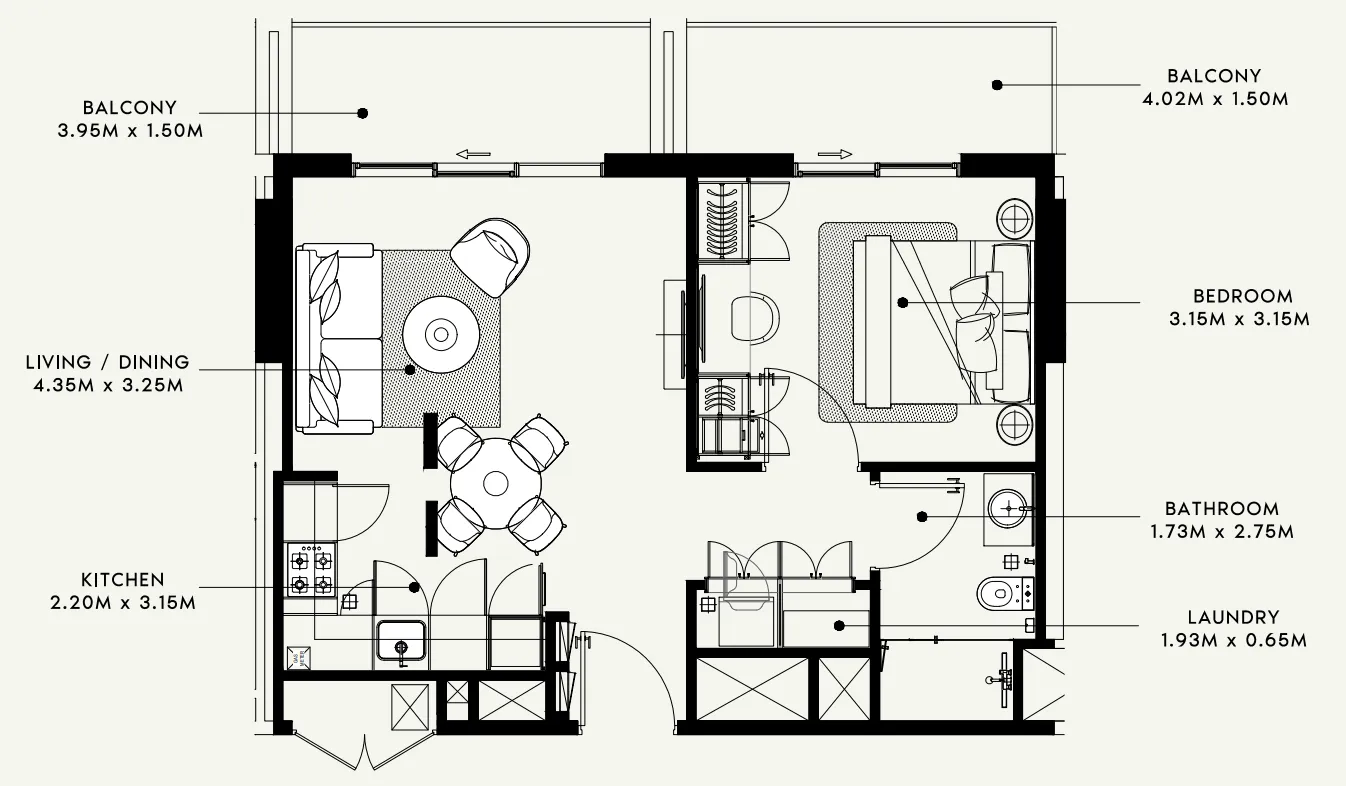 Azizi Beach Oasis 1 and 2 floor plan