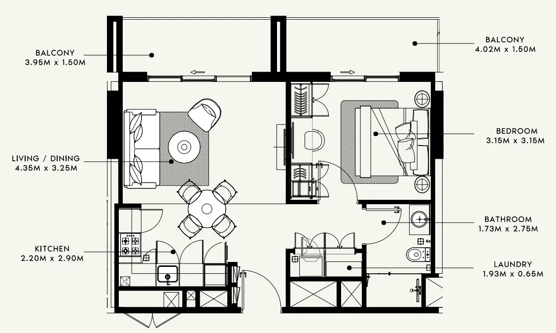 Azizi Beach Oasis 1 and 2 floor plan
