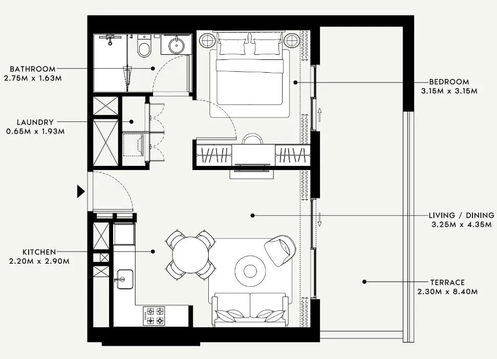 Azizi Beach Oasis 1 and 2 floor plan