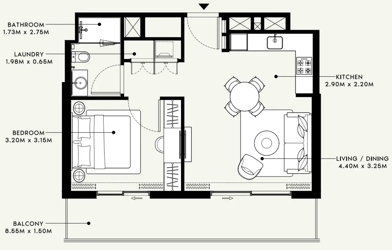 Azizi Beach Oasis 1 and 2 floor plan
