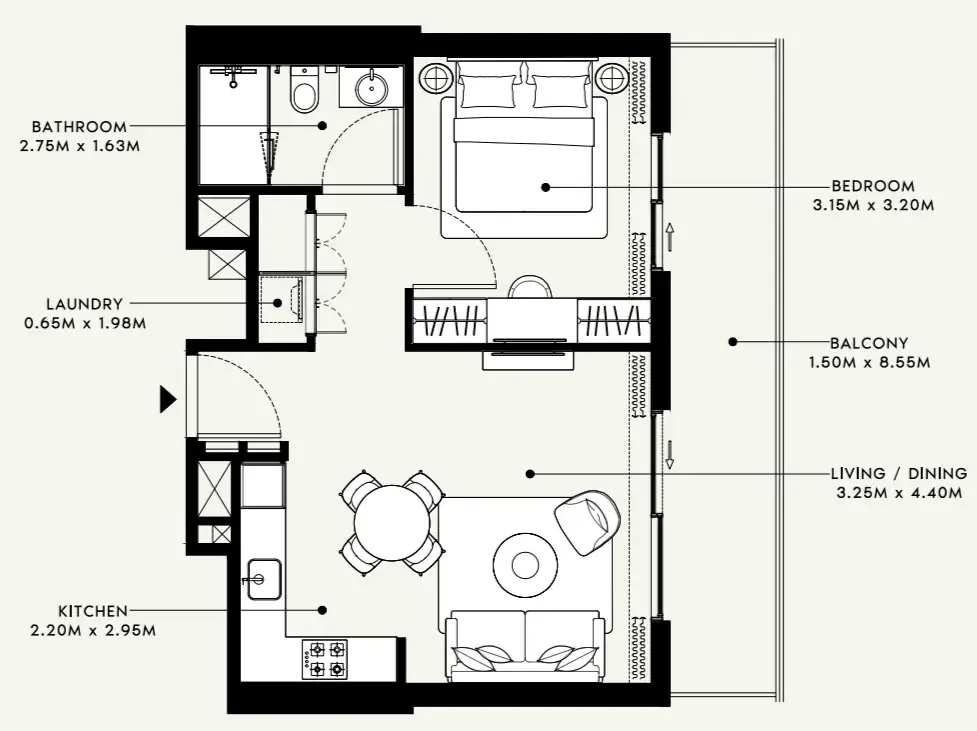 Azizi Beach Oasis 1 and 2 floor plan