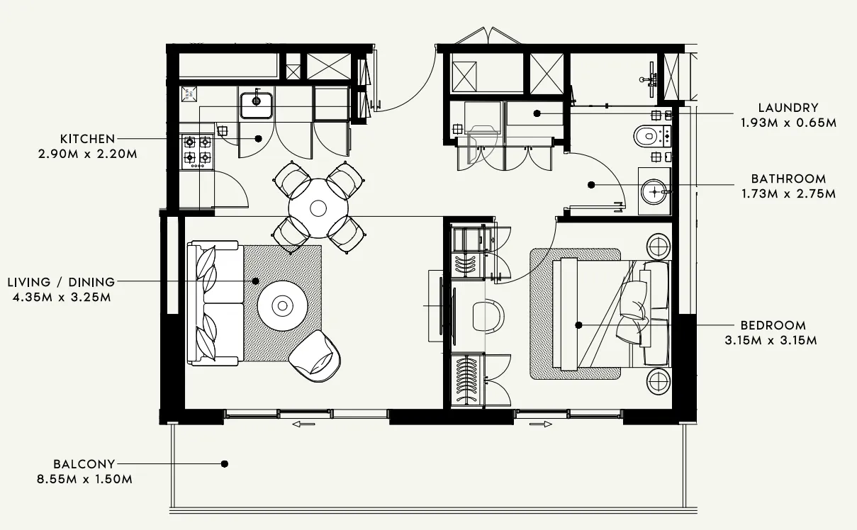 Azizi Beach Oasis 1 and 2 floor plan