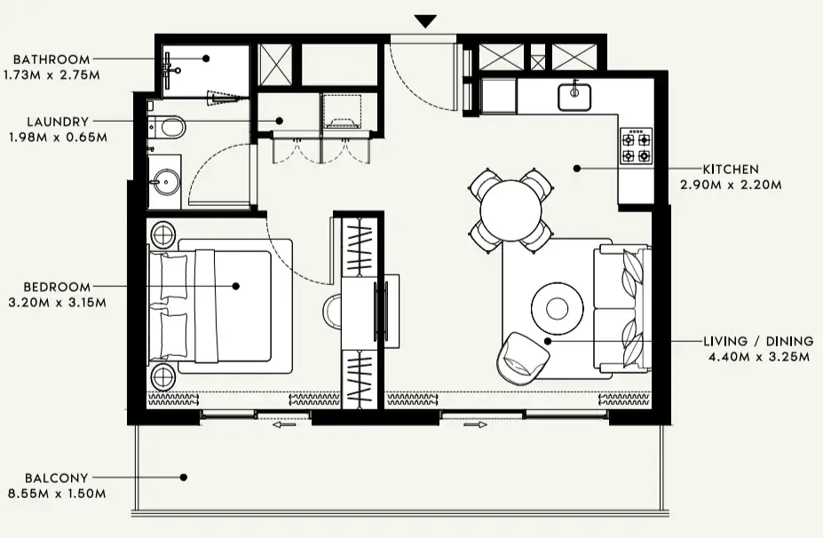 Azizi Beach Oasis 1 and 2 floor plan