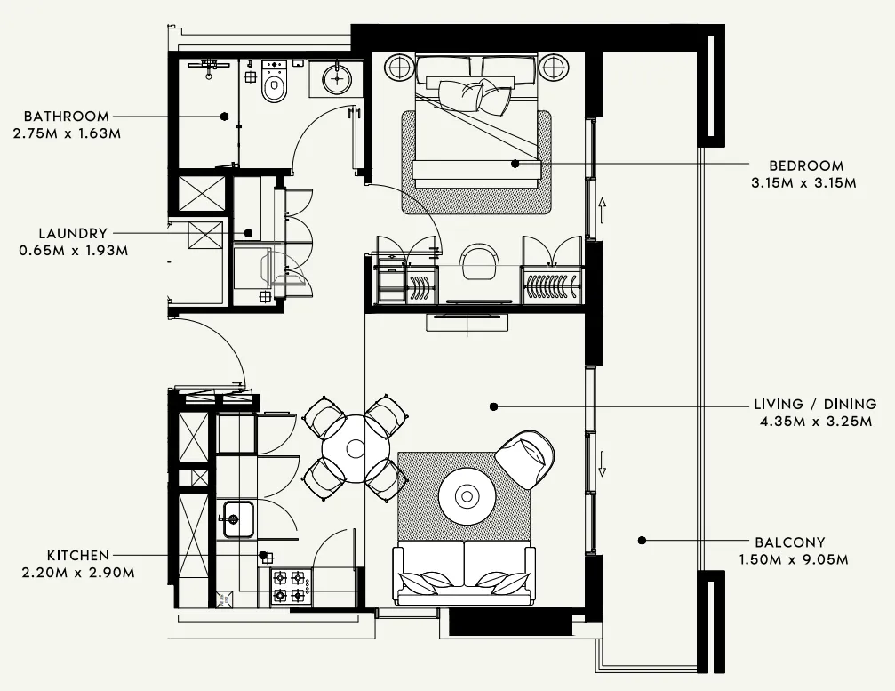 Azizi Beach Oasis 1 and 2 floor plan