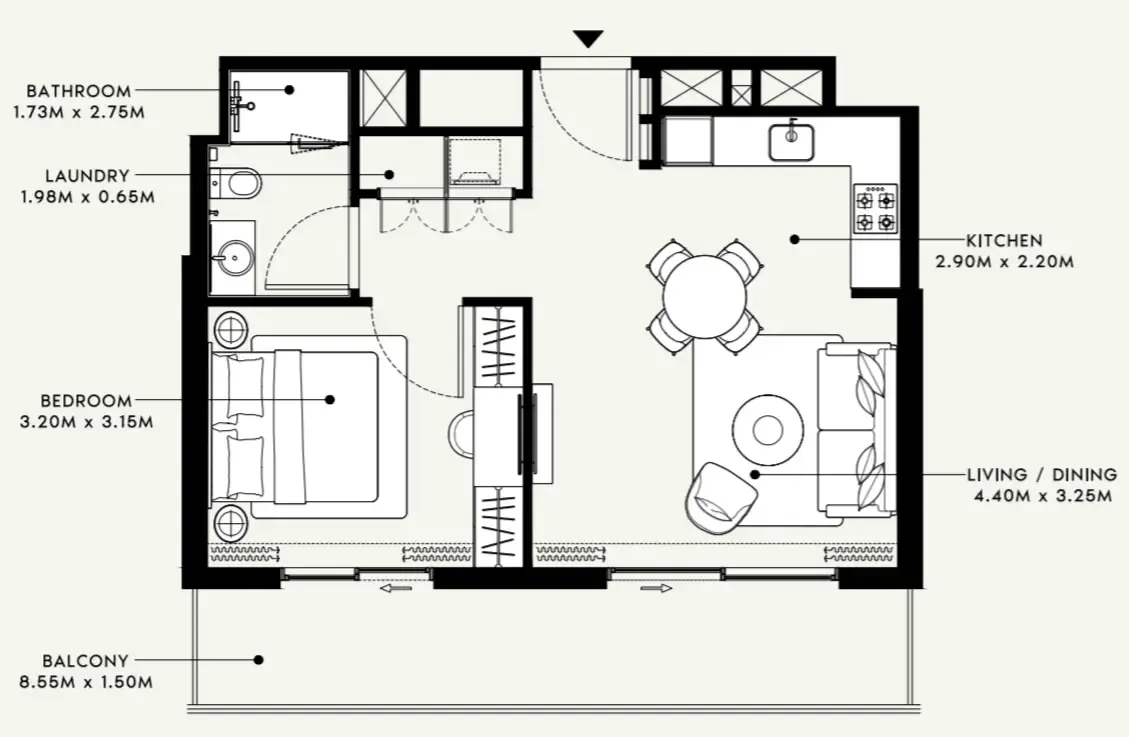 Azizi Beach Oasis 1 and 2 floor plan