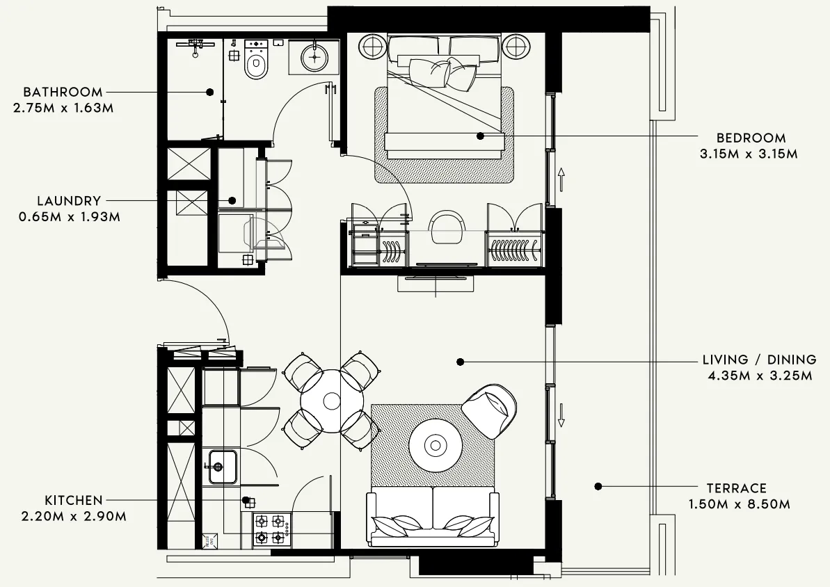 Azizi Beach Oasis 1 and 2 floor plan