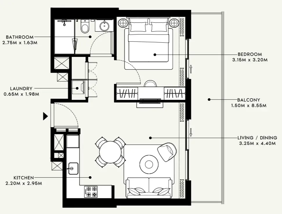 Azizi Beach Oasis 1 and 2 floor plan