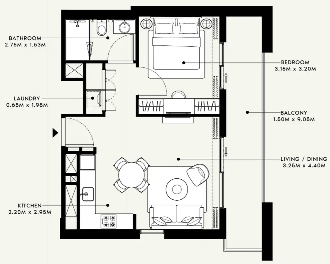 Azizi Beach Oasis 1 and 2 floor plan