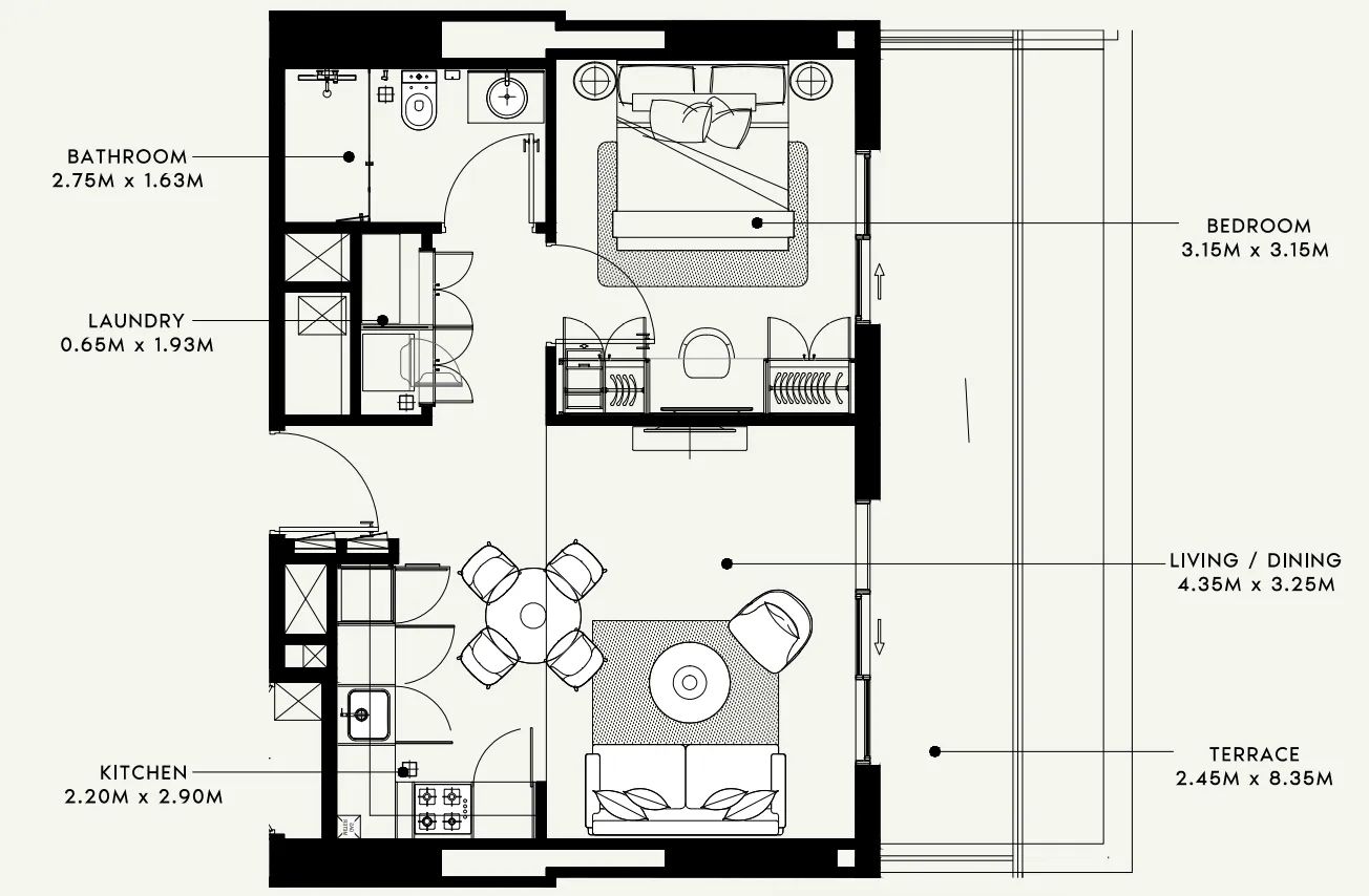 Azizi Beach Oasis 1 and 2 floor plan