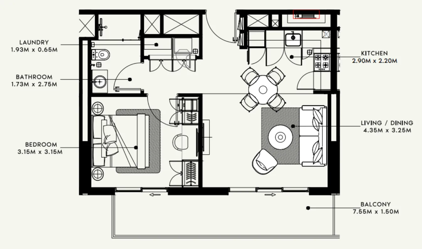 Azizi Beach Oasis 1 and 2 floor plan