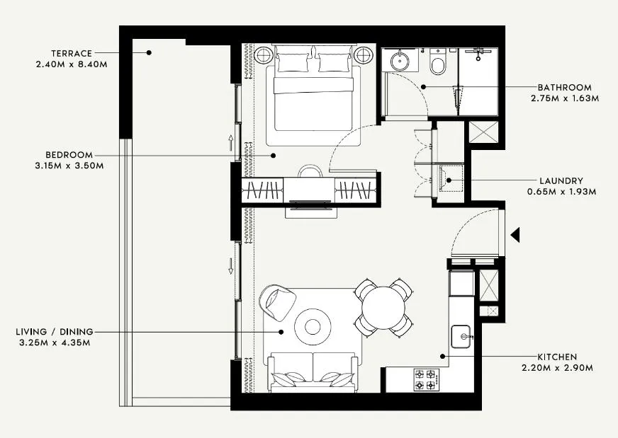Azizi Beach Oasis 1 and 2 floor plan