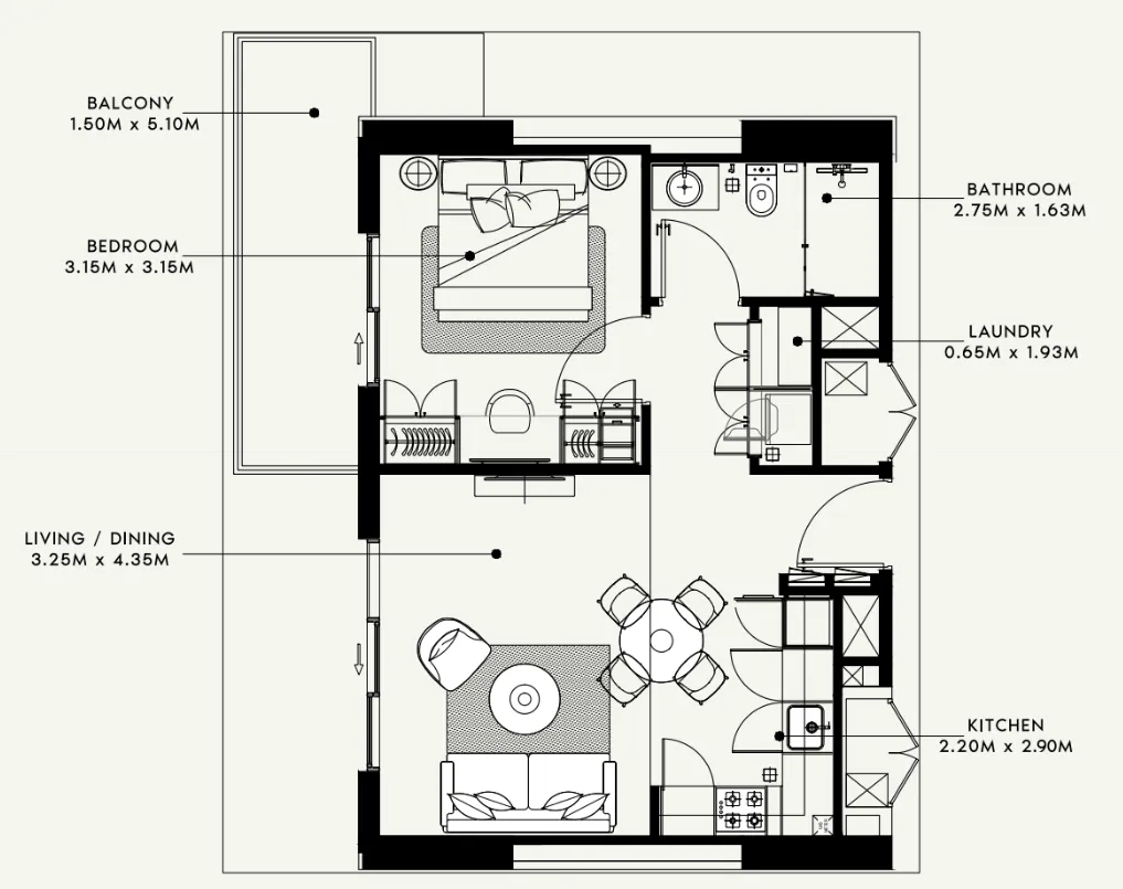 Azizi Beach Oasis 1 and 2 floor plan
