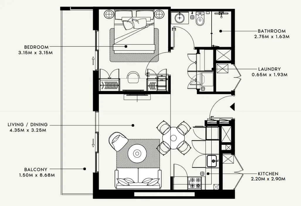 Azizi Beach Oasis 1 and 2 floor plan