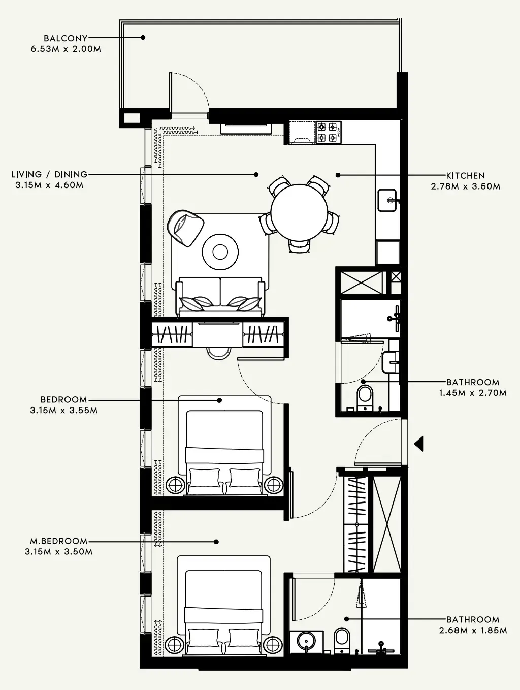 Azizi Beach Oasis 1 and 2 floor plan