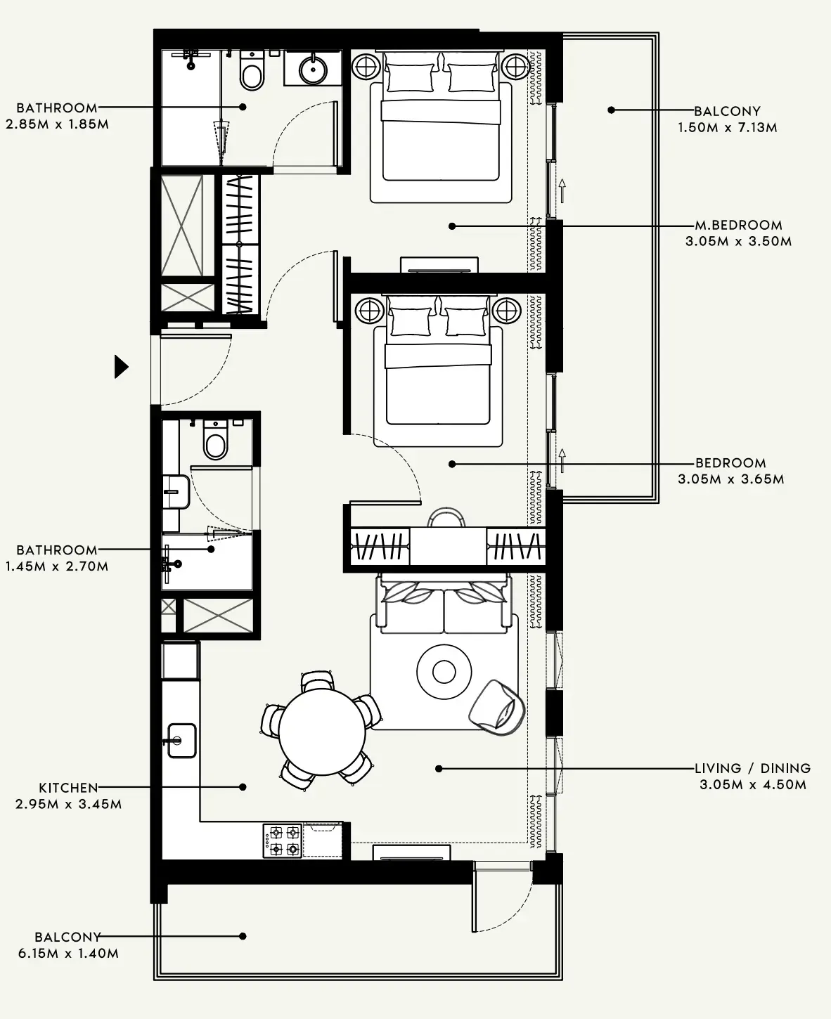 Azizi Beach Oasis 1 and 2 floor plan
