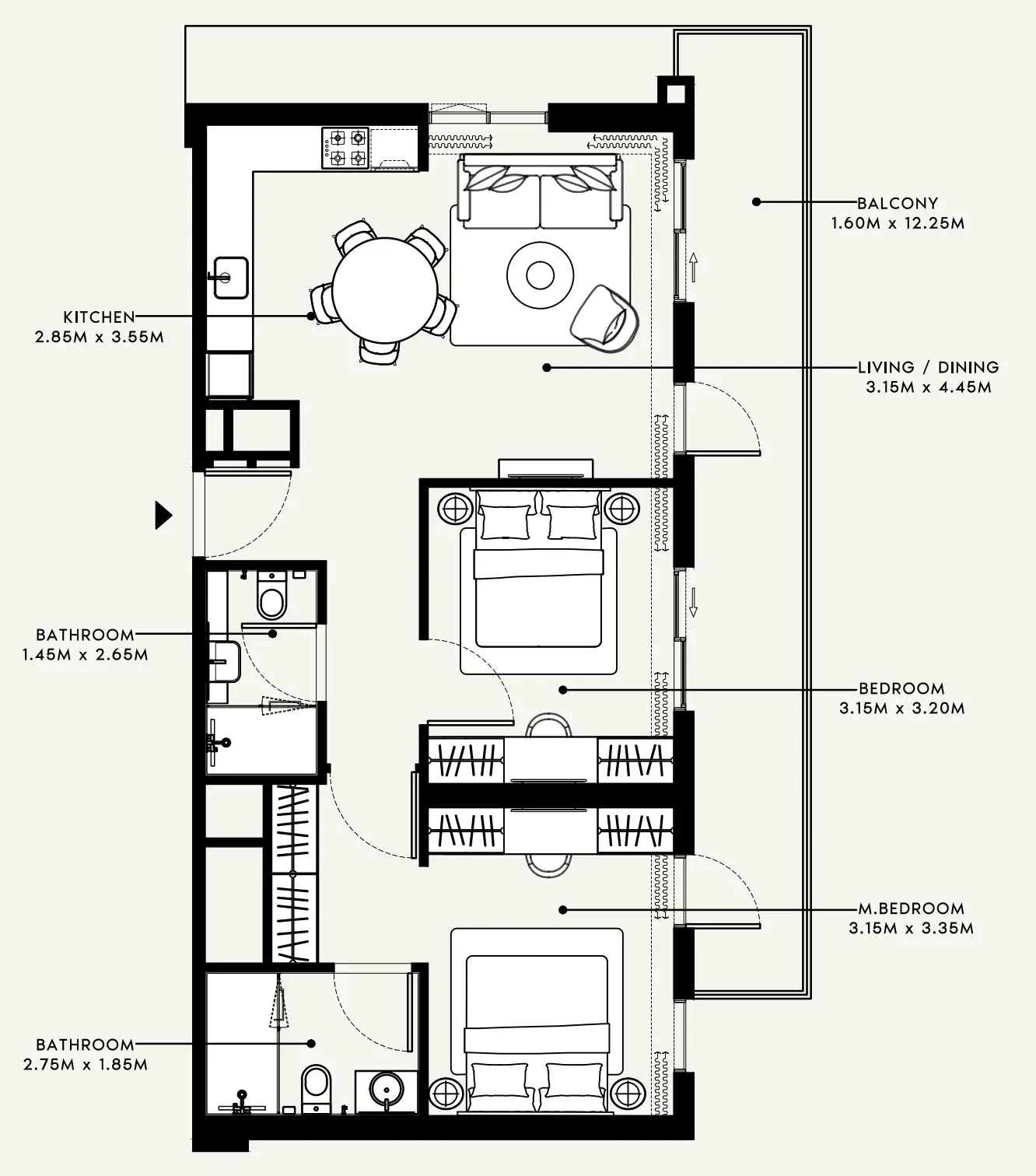 Azizi Beach Oasis 1 and 2 floor plan