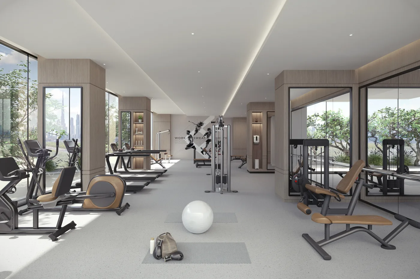 Indoor Fitness Studio amenity image at Berkeley Place