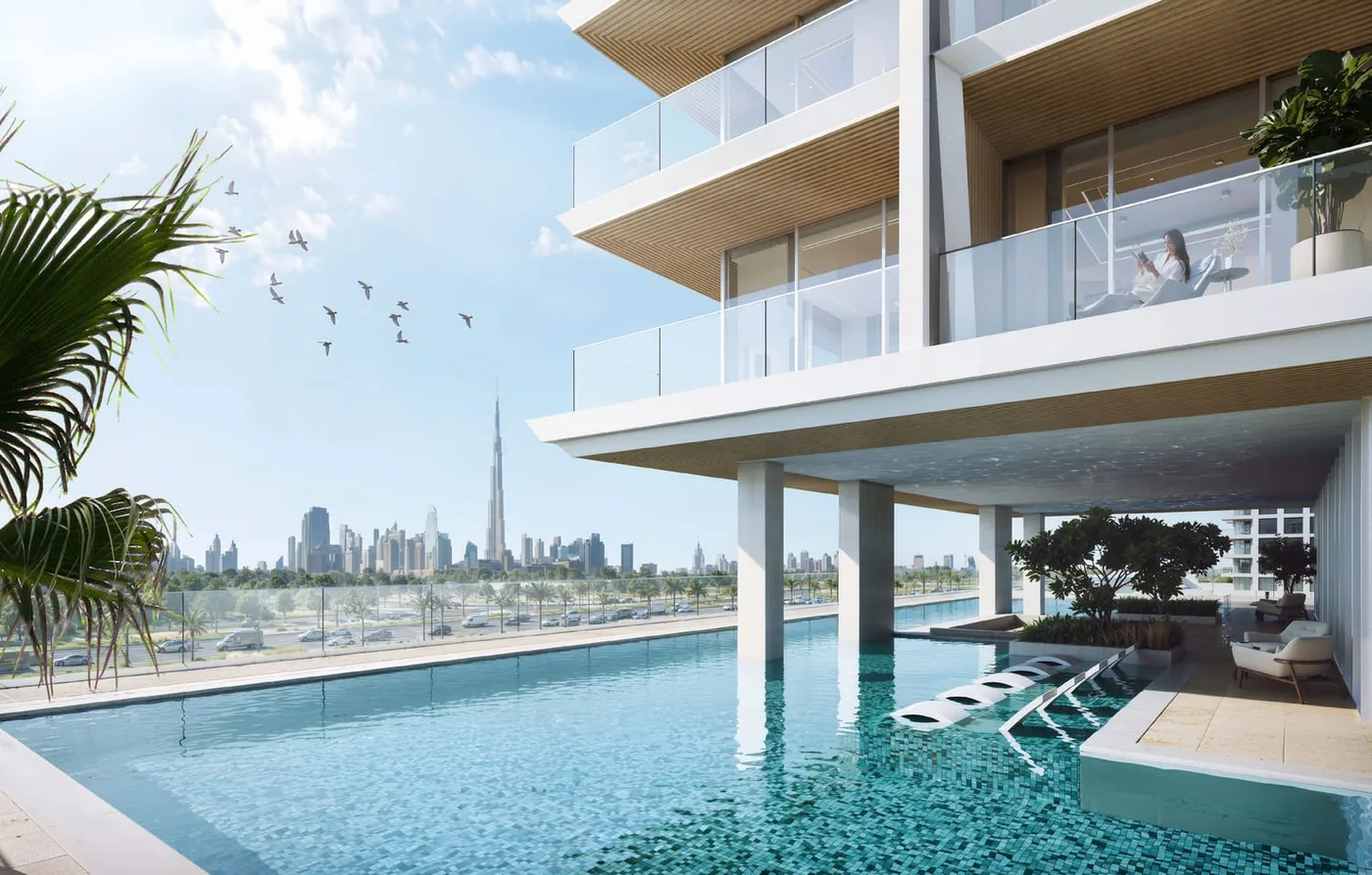 Adults Pool With Pool Deck amenity image at Binghatti Ivory
