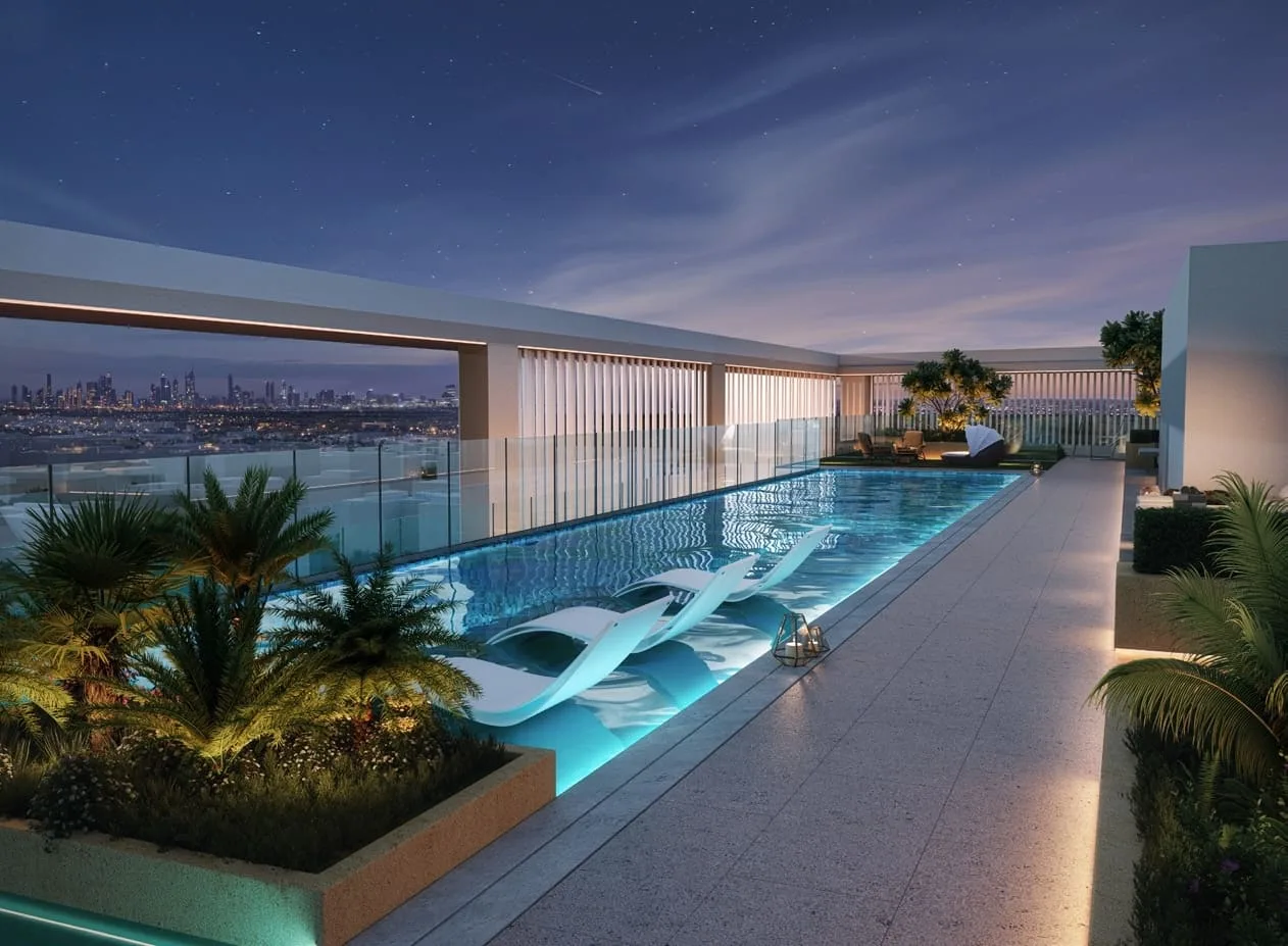 Pool Deck Area amenity image at Binghatti Pinnacle