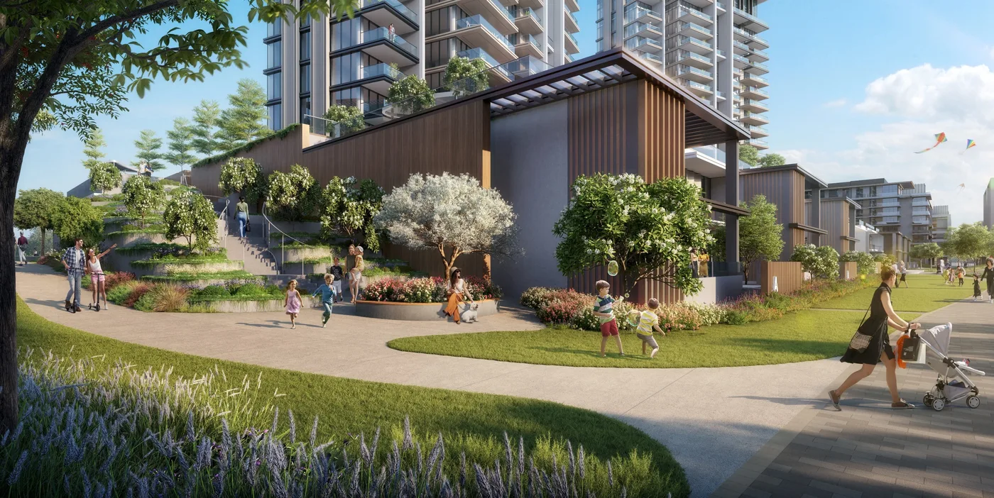 Stepped Landscaping Connecting The Private Area amenity image at Central Park Plaza