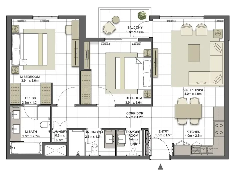Eagle Hills Crystal Residences Tower 2 floor plan