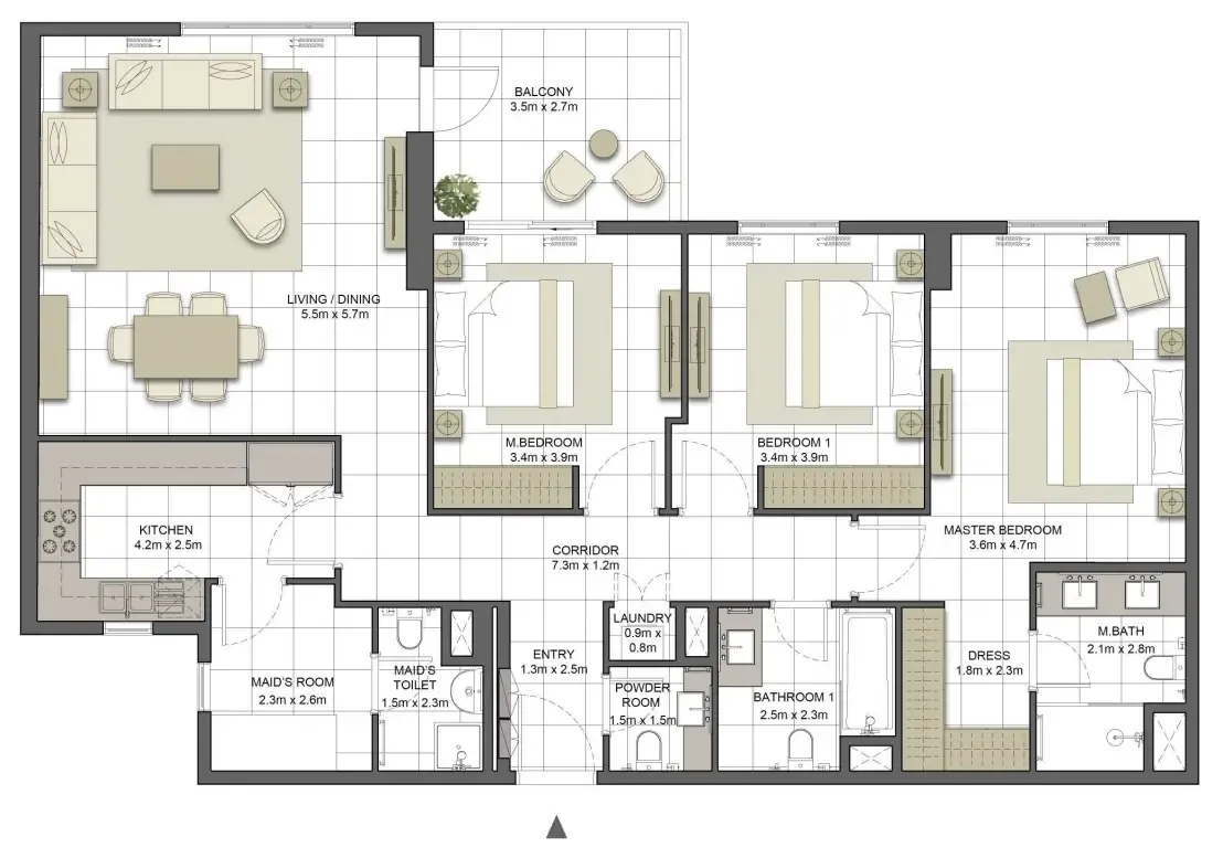 Eagle Hills Crystal Residences Tower 2 floor plan