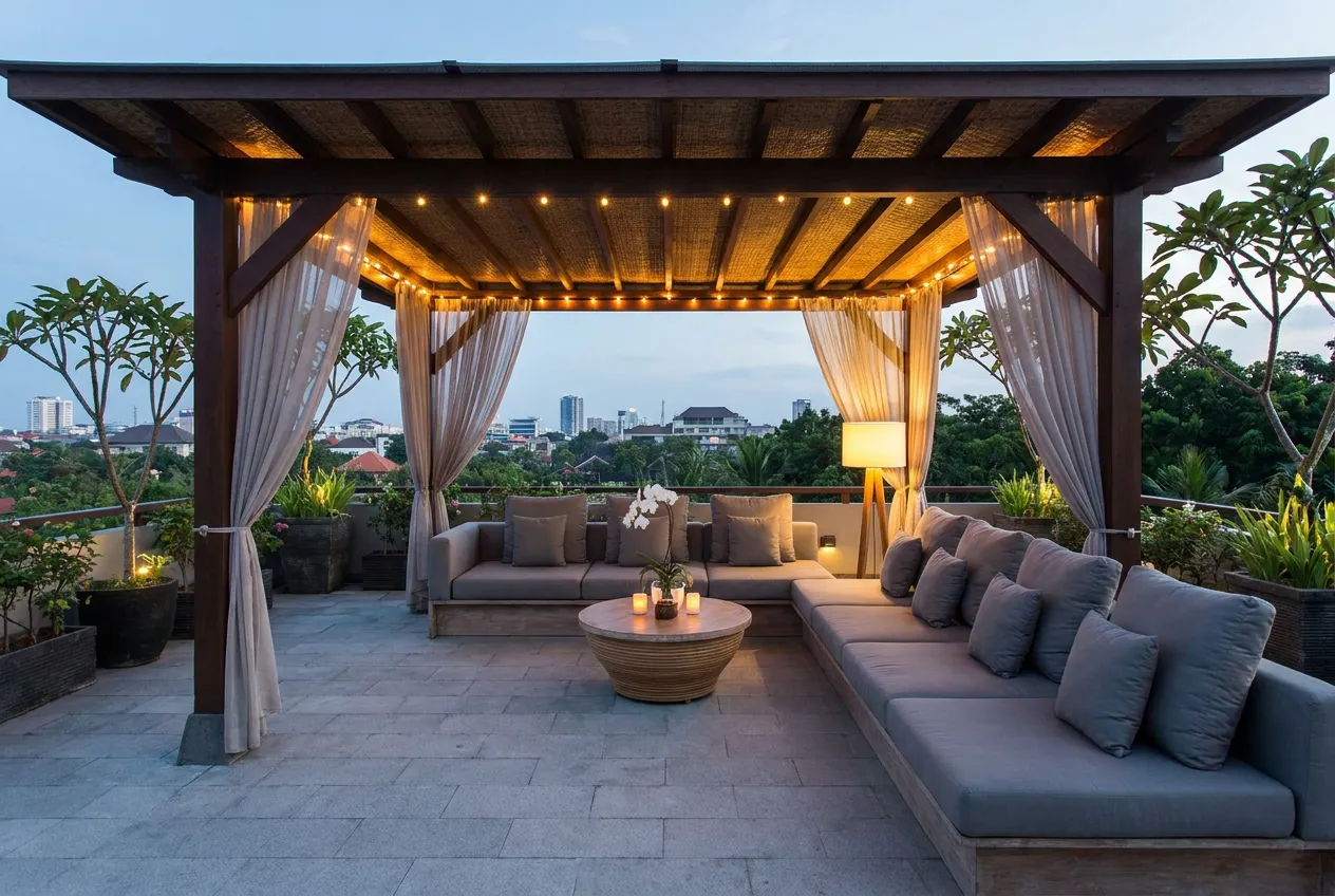 Shaded Outdoor Seating amenity image at Everly Place