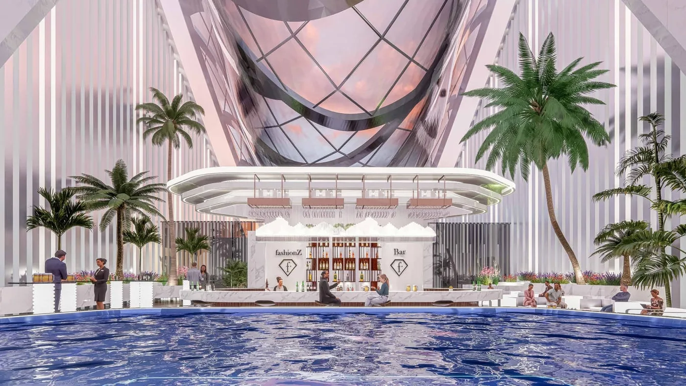 Roof Top Infinity Pool amenity image at Fashionz