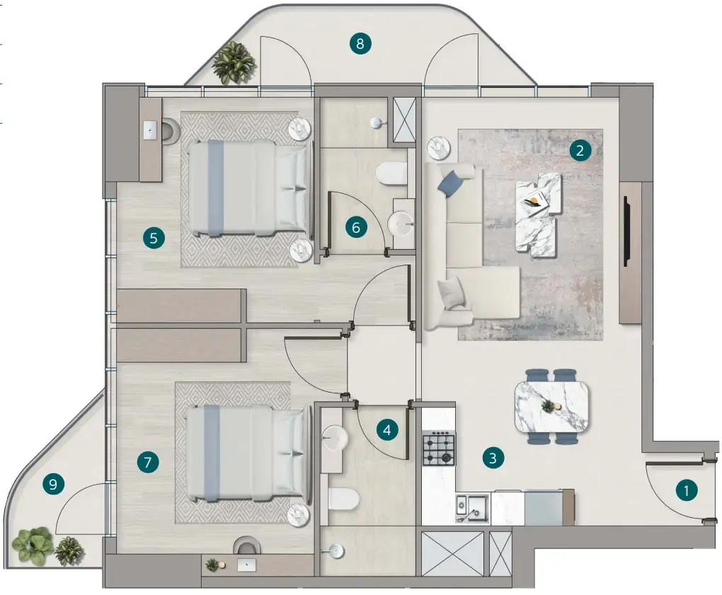 Calgary Properties L.L.C Flora Shore Beachside Residences floor plan