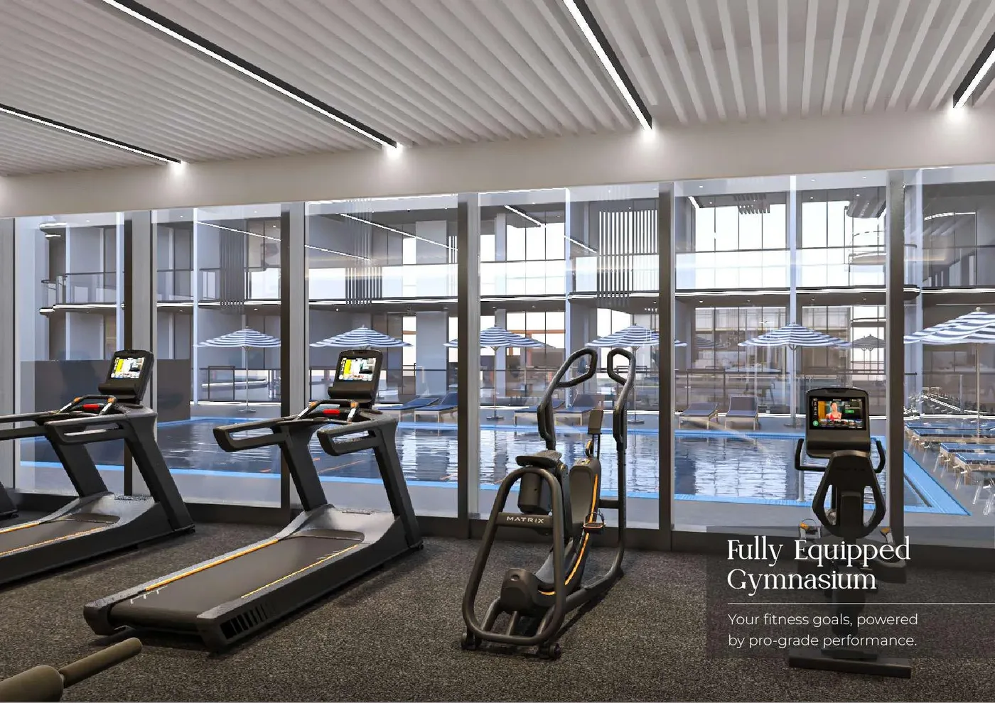 Fully Equipped Gymnasium amenity image at Golden Woods Albab Views