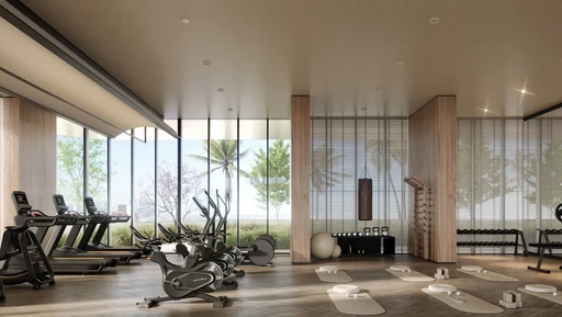 Indoor & Outdoor Gym amenity image at Mövenpick Residences Dubai Motor City Phase 1