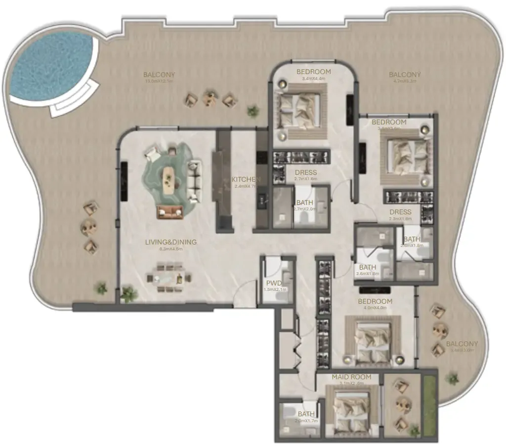 BNW Developments La Perla by BNW Developments floor plan