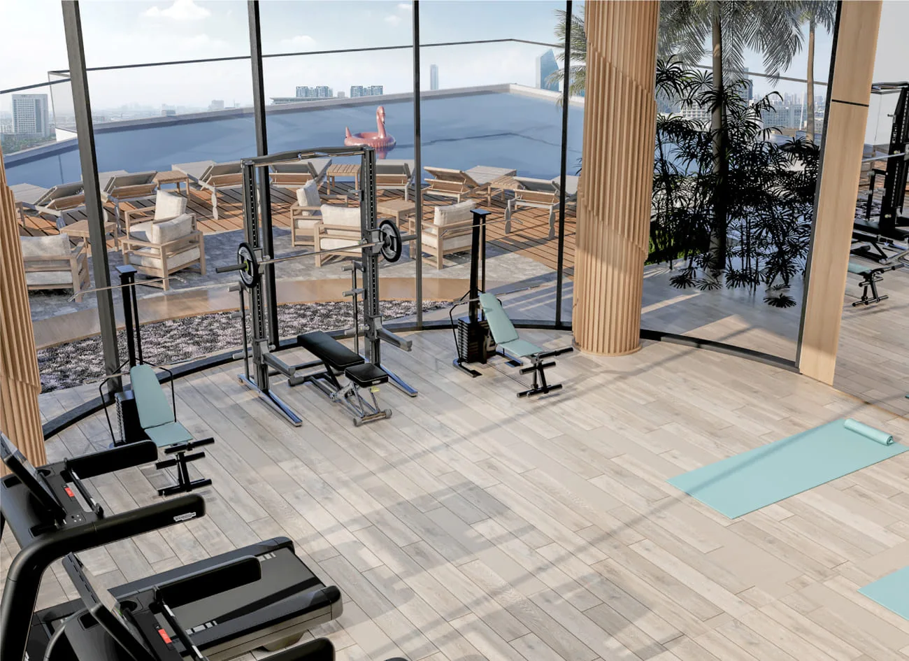 Rooftop Fitness Center amenity image at Lumiere Heights