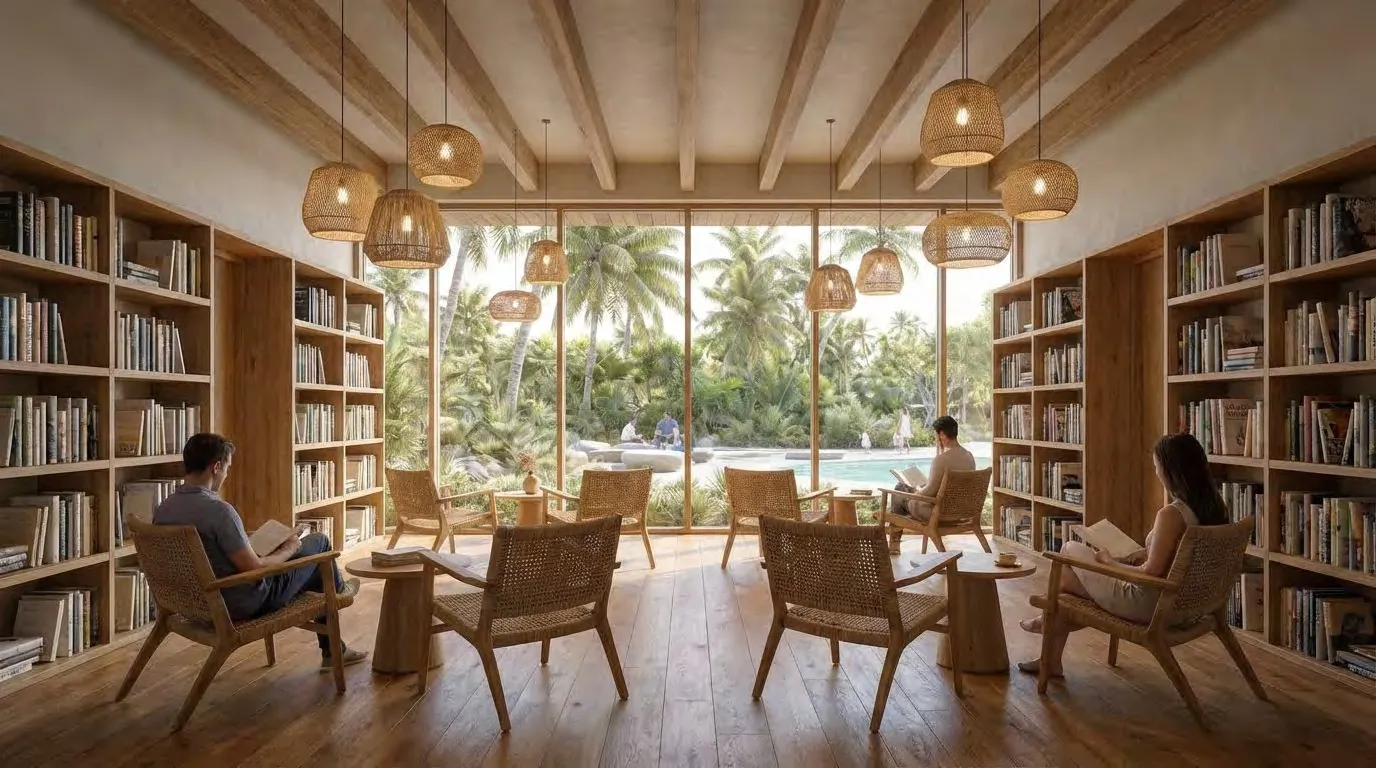 Library amenity image at Lunaya Terraces