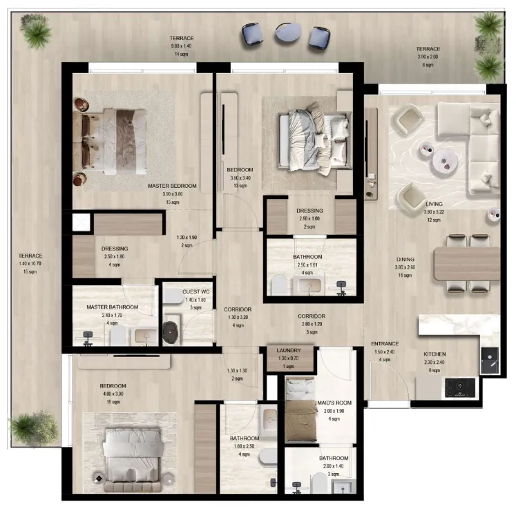 Ohana Developments Manchester City Yas Residences by Ohana floor plan