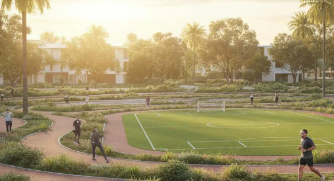 The Central Garden amenity image at Manchester City Yas Residences by Ohana