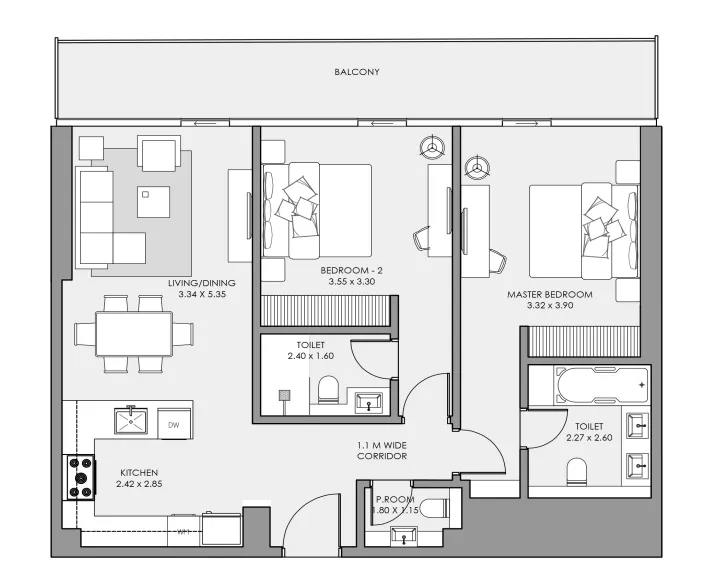 Deyaar Mar Casa floor plan