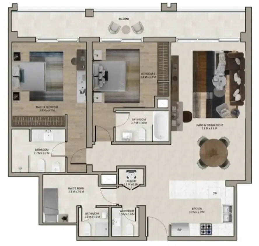 API Marriott Residences Sheikh Zayed Road floor plan