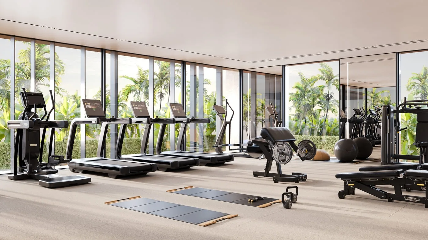 Gymnasium By Technogym amenity image at Mira Villas by Bentley Home