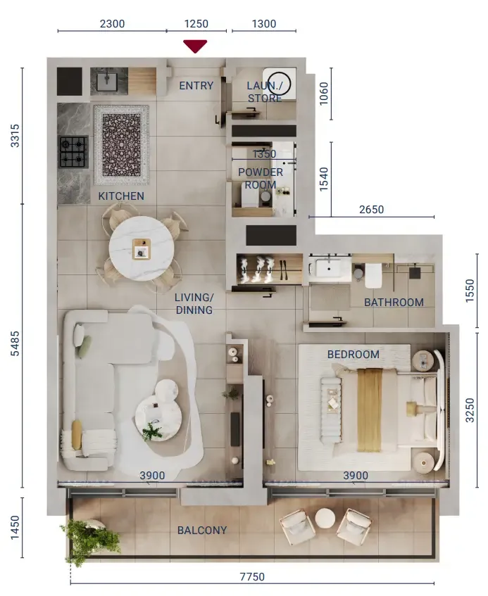 Union Properties Mirdad floor plan