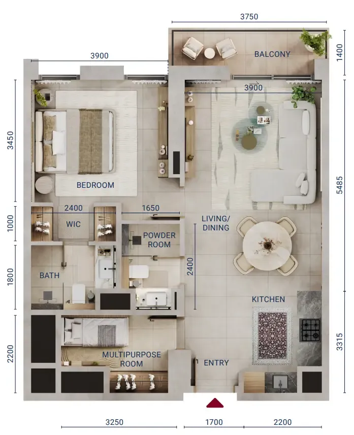 Union Properties Mirdad floor plan